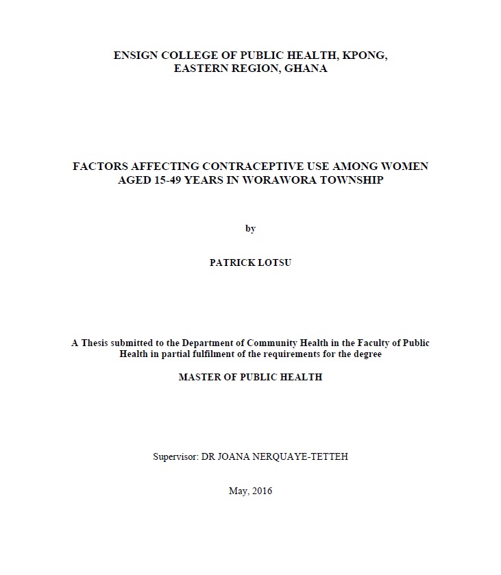 Cover image for Community and Health Workers Perceptions on a Feasibility of Establishing a Facility For NCD Control in the Manya Krobo Traditional Area