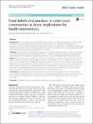 Cover image for Food Beliefs and Practices in Urban Poor Communities in Accra: Implications for Health Interventions