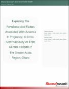 Cover image for Exploring The Prevalence And Factors Associated With Anaemia In Pregnancy; A Cross-sectional Study At Tema General Hospital In The Greater Accra Region, Ghana