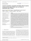 Cover image for Livestock Ownership Is Associated with Higher Odds of Anaemia among Preschool‐Aged Children, but not Women of Reproductive Age in Ghana