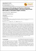 Cover image for Assessment of Knowledge and Practices of Prostate Cancer Screening Among Men in the Lower Manya Krobo Municipality in the Eastern Region of Ghana