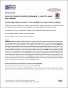 Cover image for Sexual and Reproductive Health of Adolescents in Schools for People with Disabilities