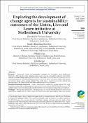 Cover image for Exploring the Development of Change Agents for Sustainability: Outcomes of The Listen, Live and Learn Initiative at Stellenbosch University