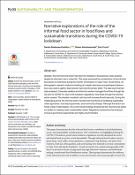 Cover image for Narrative Explorations of the Role of the Informal Food Sector in Food Flows and Sustainable Transitions During the COVID-19 Lockdown